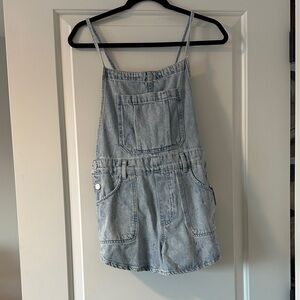 Free People Blue Denim Overalls